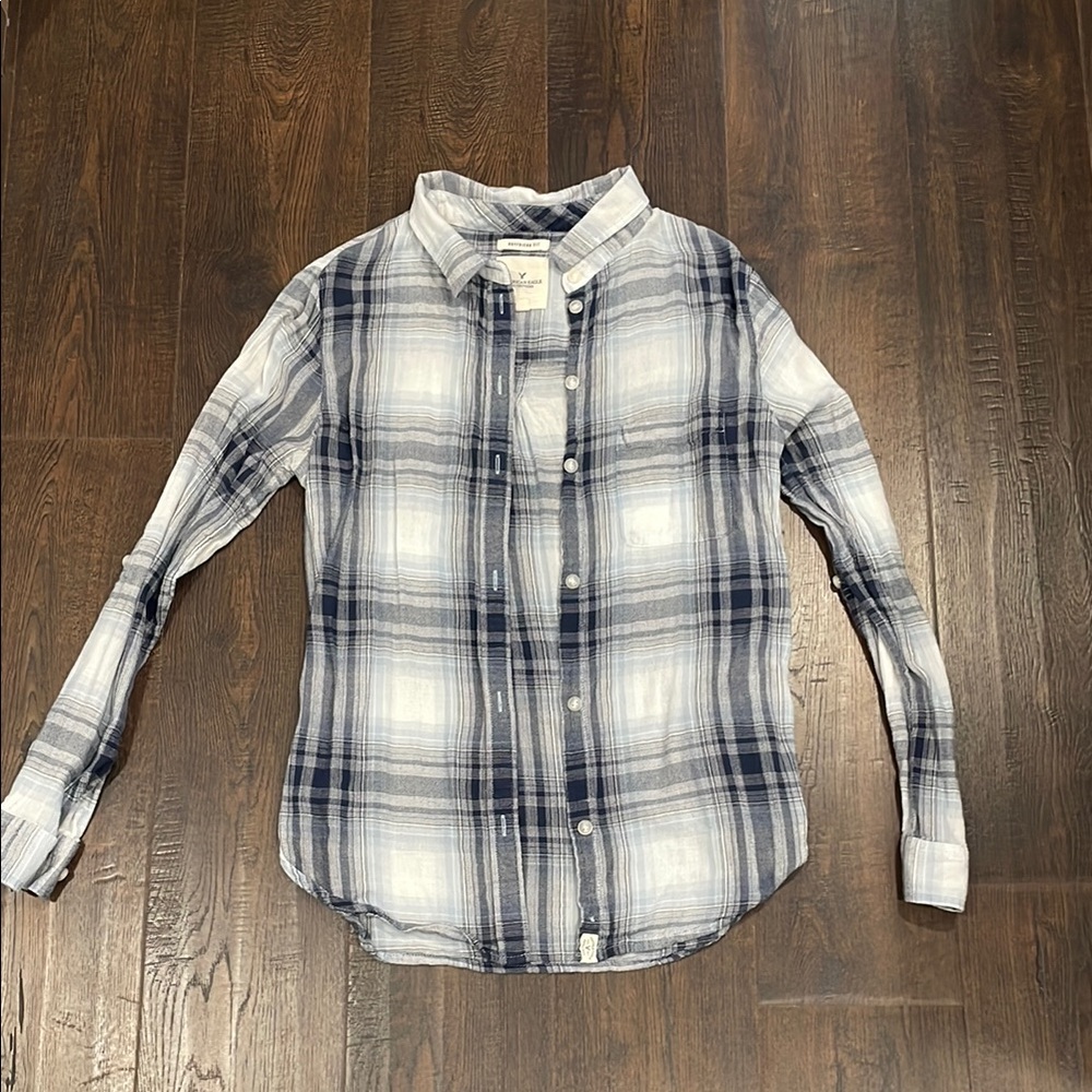 American Eagle outfitters Shirt Flannel Boyfriend Fit